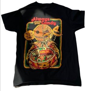 “always check your candy” HALLOWEEN GRAPHIC TEE. UNISEX.